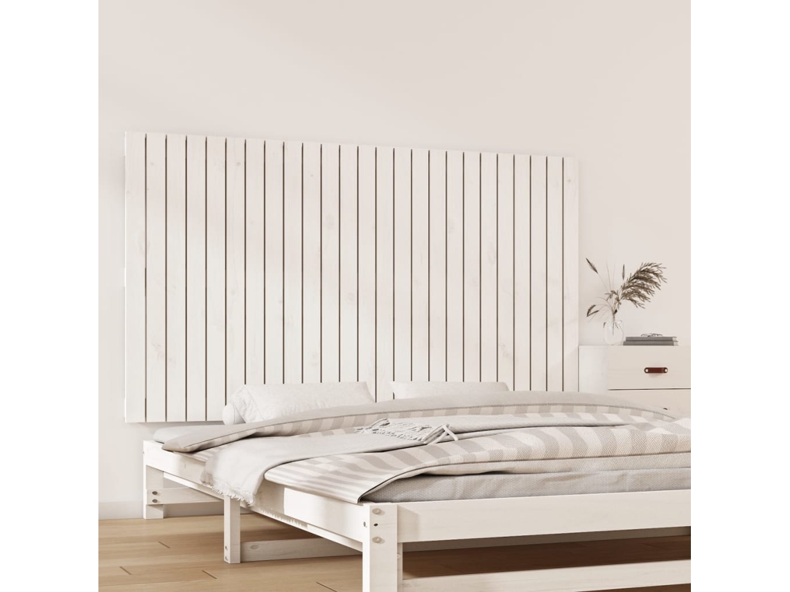Cabecero de pared 159,5x3x90 cm Pino macizo blanco