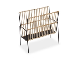 Porta-Revistas Metal Rotim Madeira Mdf 19 X 35,5 X 36 Cm