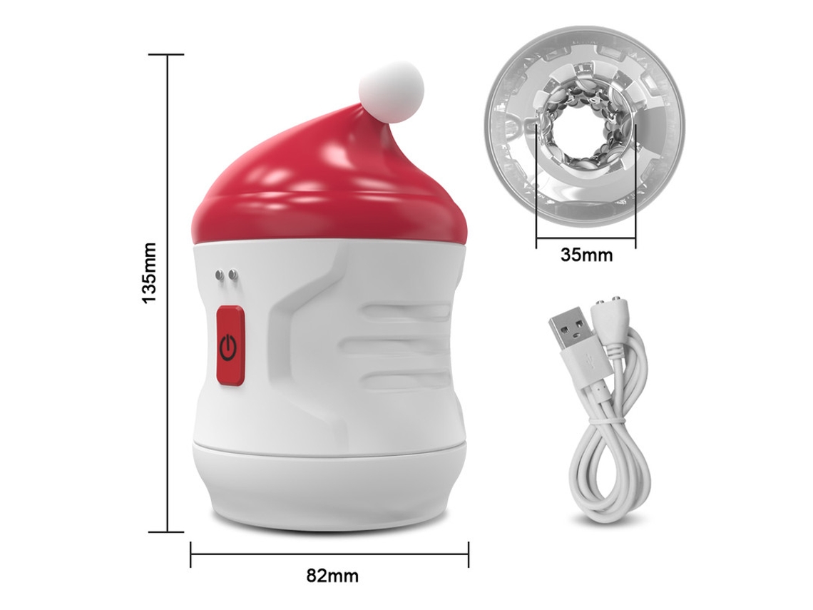 Chapéu de Natal Masturbador Masculino Automático Branco YIZHOOD