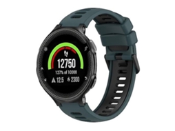 Pulseira De Relógio Garmin Forerunner 235 Bicolor Silicone Verde Oliva Preto Chennls, Acabamento Moderno