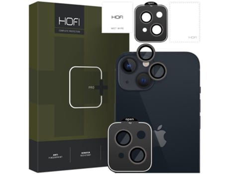 Capa Protetora Para Câmera Hofi De Vidro Temperado Para Iphone 15 E 15 Plus Preta