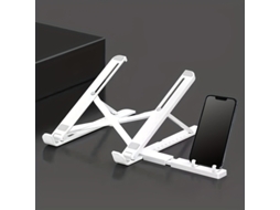 Suporte Para Portátil Com Altura Ajustável, Dobrável E Suporte Para Celular (branco) Czhhmart