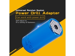 2 Peças Adaptador Universal De Furadeira Elétrica Com Chave De Trinquete, Conector De Aço 7-19mm (azul)