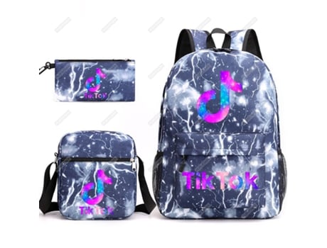 Mochila Tik Tok Cartoon Anime Mochila Escolar Mochila de Viagem Conjunto FEGAR 2 com 3
