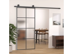 Vidaxl Porta Deslizante C/ Conj. Ferragens 90x205cm Vidro Esg/alumínio
