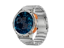 (prateado) Smartwatch Amloed Com Tela Redonda De 1,43 Polegadas E Pulseira De Aço