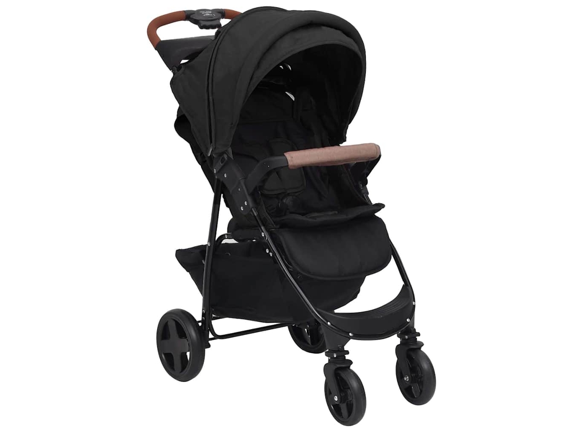 vidaXL Carrinho de bebé 2-em-1 aço antracite