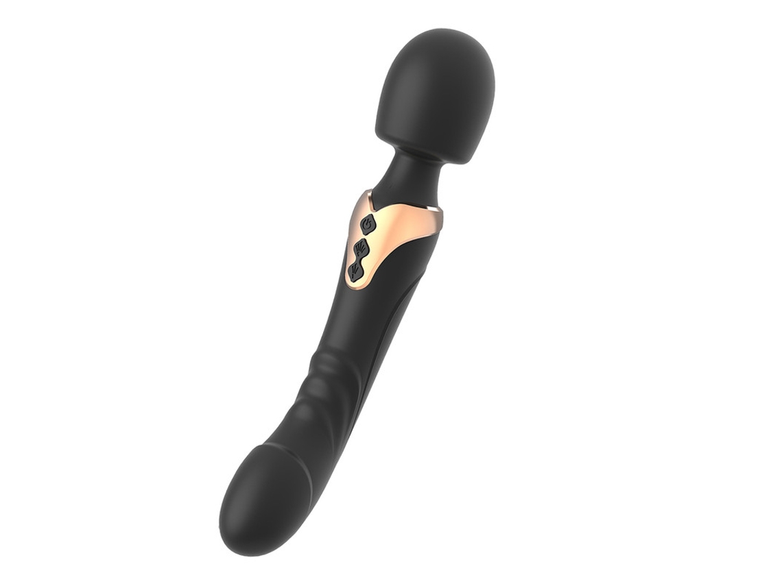 Vibrador De Silicone De Motor Duplo Basto De Tamanho Grande Massageador De Ponto G Brinquedo Sexual (preto) Yizhood