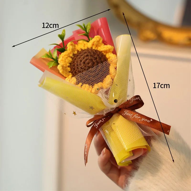 Buquês de Crochê, Mini Flores de Tricô em Formato de Bolha, Buquês Coloridos Feitos À Mão. MDUG