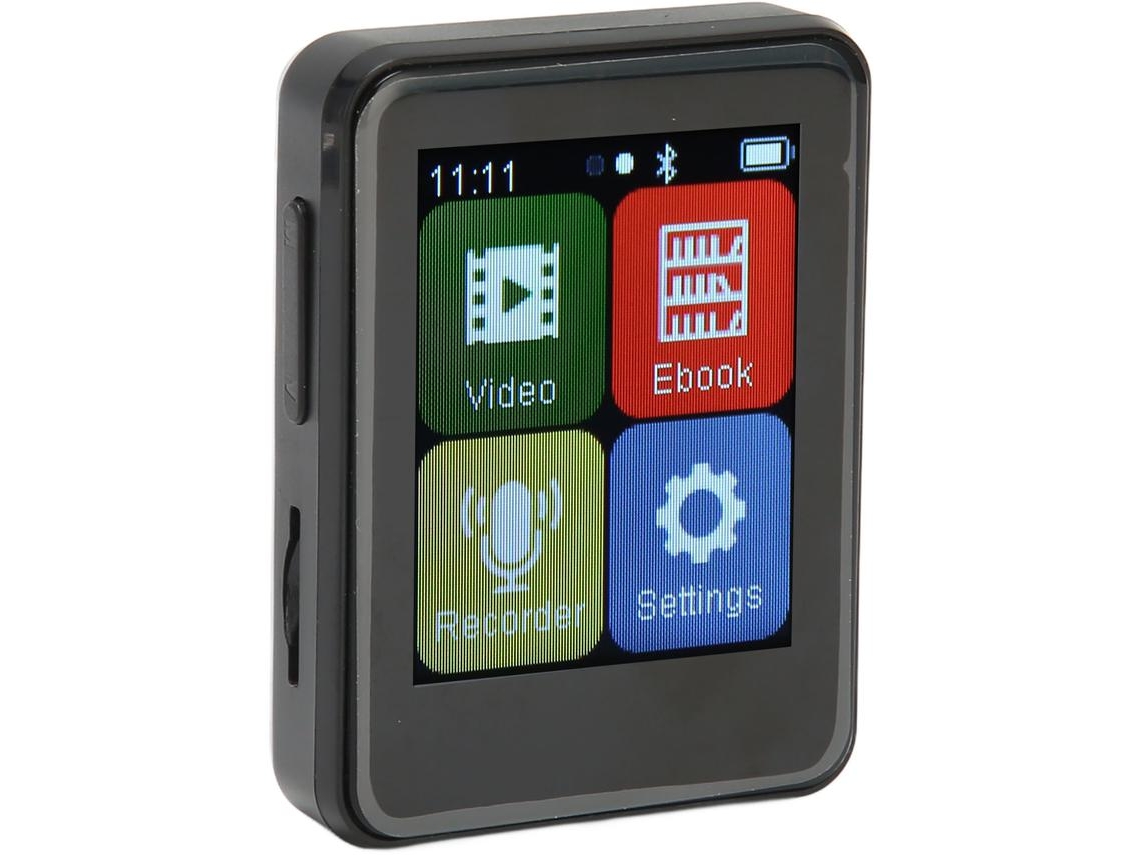 Leitor Mp3 Bluetooth YIZHOOD D2 1.8Inch Cartão Tf 128Gb Preto
