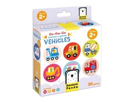 Jogo Educativo BANANA PANDA Jogo de Memória On The Go Vehicles (Idade Mínima Recomendada: 2 anos)