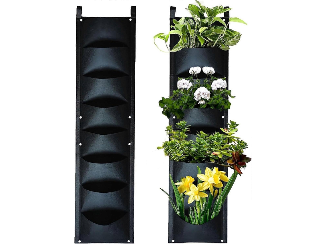 Omni bolsas de Plantación Vertical com 7 Bolsillos para Jardim, Parede e Cerca, Feitas de Feltro Durável e Ecológico