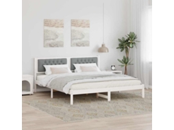 Vidaxl Estrutura Da Cama Com Cabeceira Cinzento-claro 160 X 200 Cm