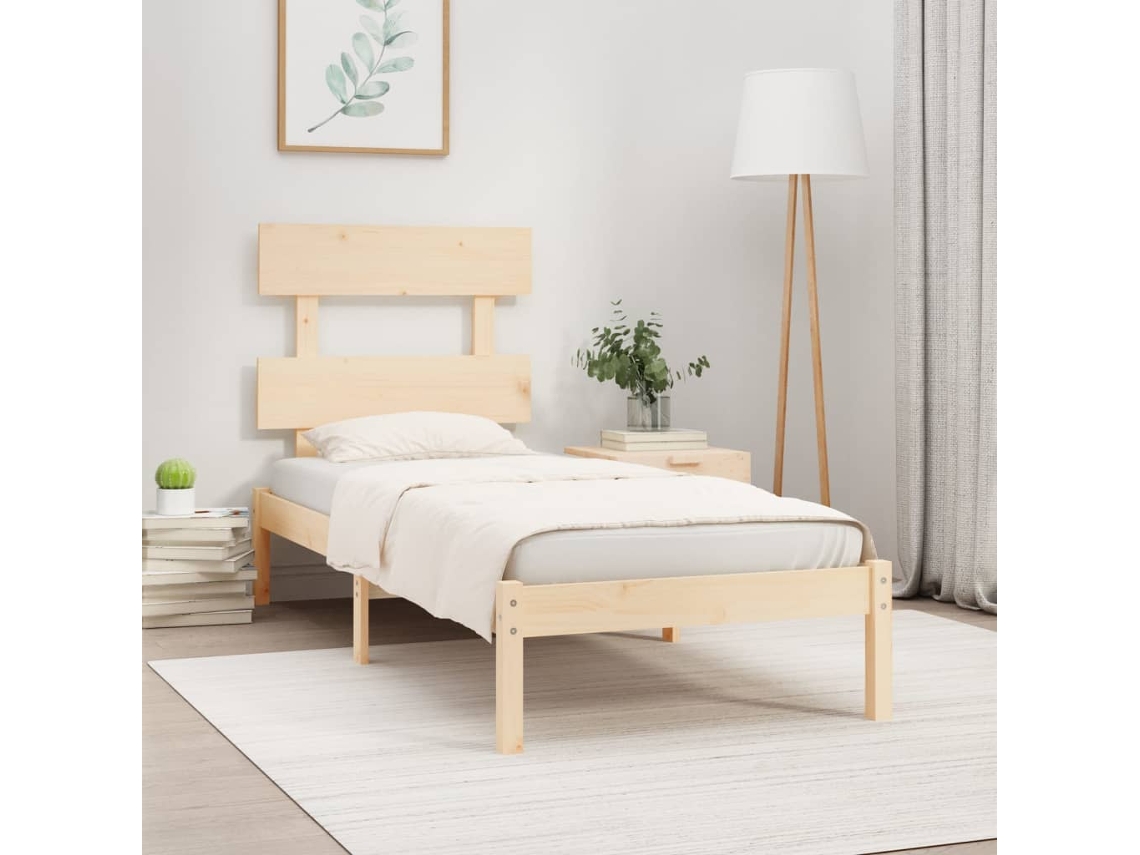 Estrutura Cama Pequena Solteiro 75x190 Cm Madeira Maciça