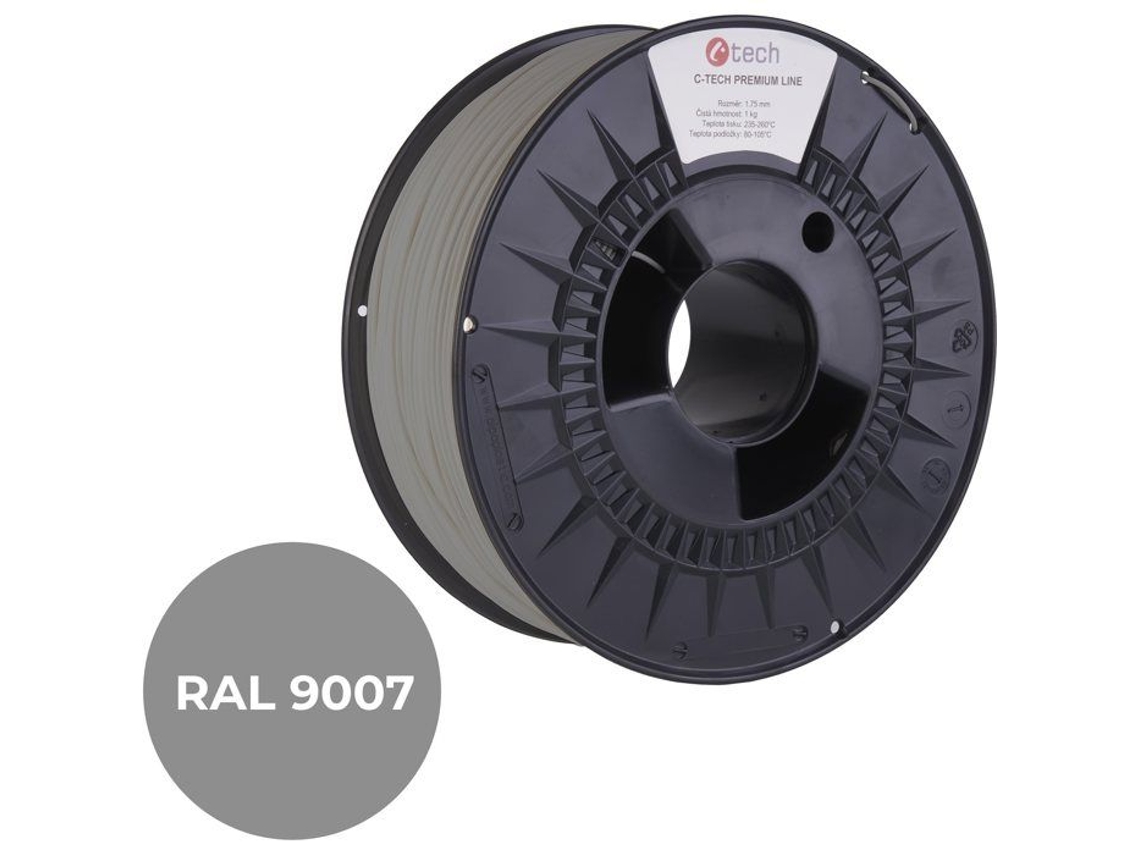 Filamento de Alumínio C Tech Premium Line Pla Cinza Ral9007