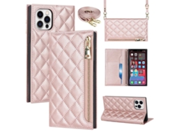 Capa Pega Inch Para Iphone 12 Pro Max Pele Sintética Rosa
