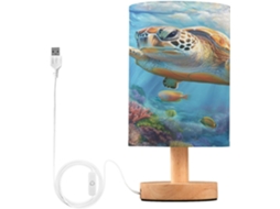 Abajur De Cabeceira Em Forma Tartaruga Marinha Com Porta Usb, Sem Necessidade De Lâmpada, Luz Led Quente Para Quarto