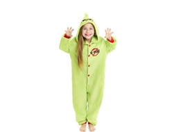 Fato ou pijama de duende de Natal verde para criança