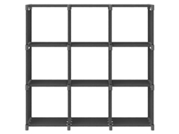 Unidade de Prateleiras 9 Cubos 103x30x107,5 Cm Tecido Cinzento MAISON EXCLUSIVE