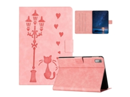 Capa inteligente Hengrongshen em microfibra rosa com estampa de gato para Lenovo Tab P11 Gen 2 TB 350