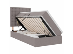 SYFAX™ Cama de Armazenamento Led com Colchão Cinzento acastanhado