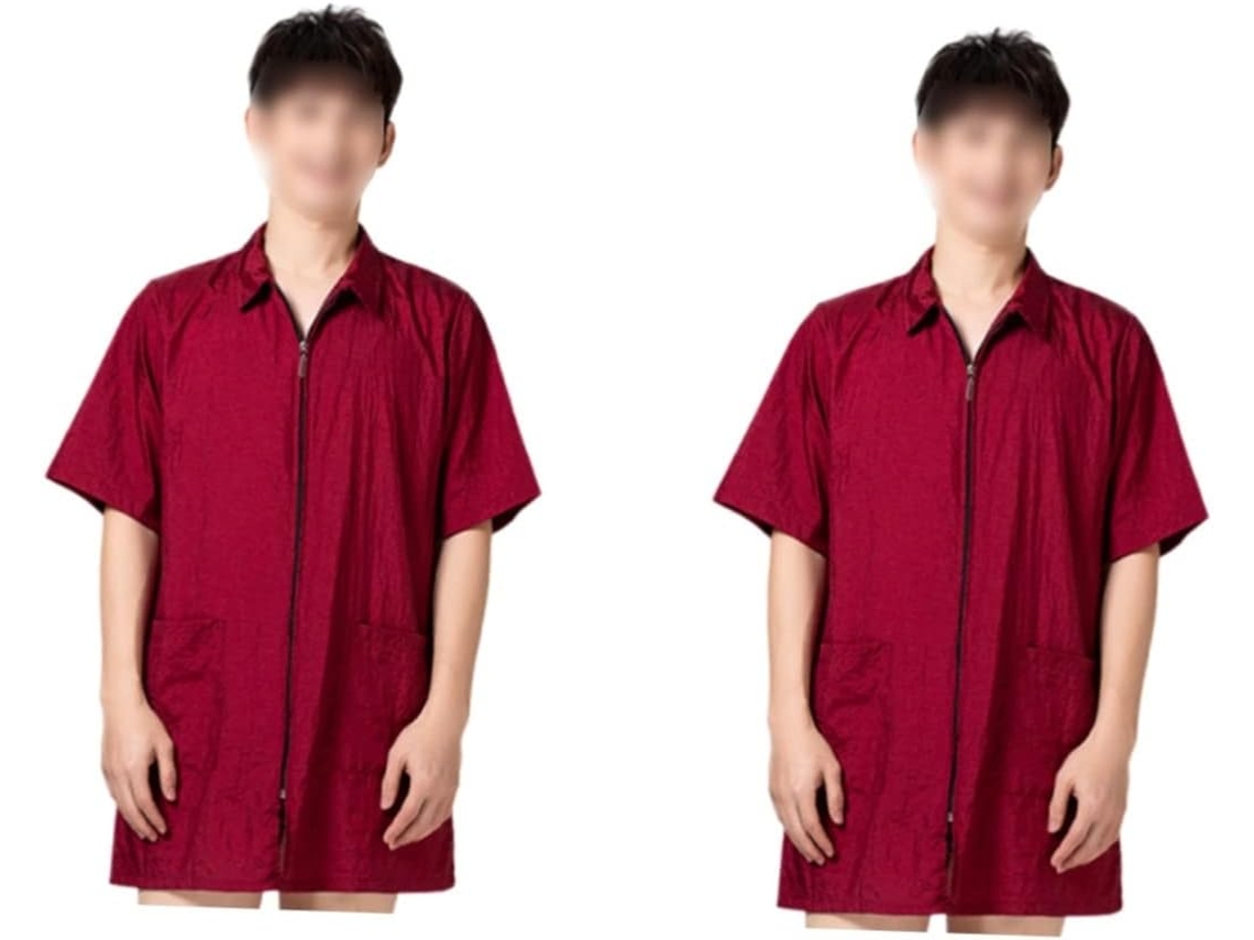 Conjunto De 2 Peças Para Penteados, Unissex: Túnica Curta Impermeável Com Bolsos Práticos.