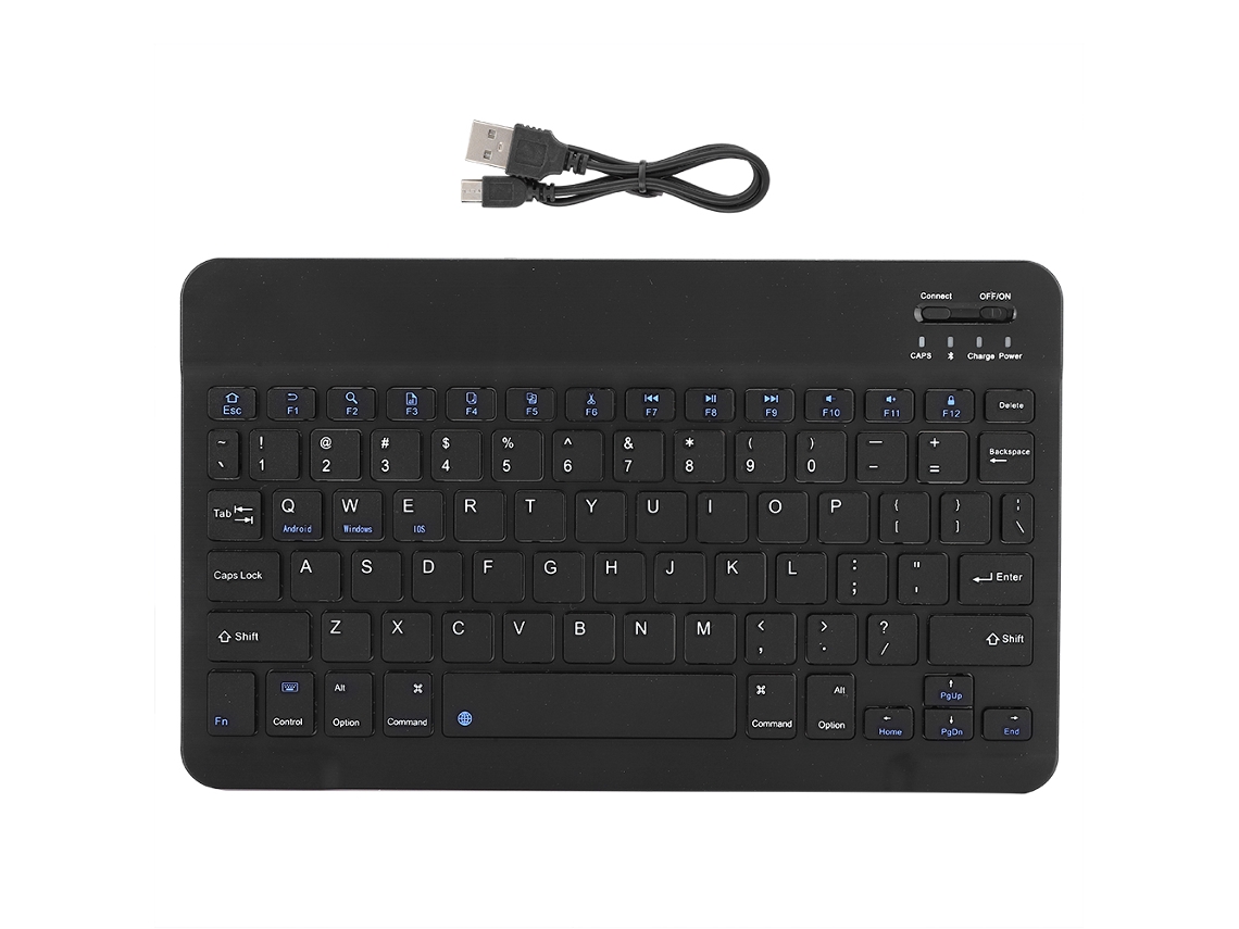NEVEANCE Teclado Kb 21 Fino Preto Sem Fio Bluetooth 9,7 Polegadas Para Android Ipad Universal 3,7v