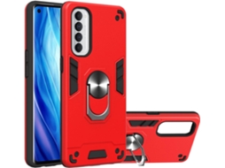 Capa Proteção Militar Carro para Oppo Reno 4 Pro HONGWE. Anti-Choque Magnética Vermelho