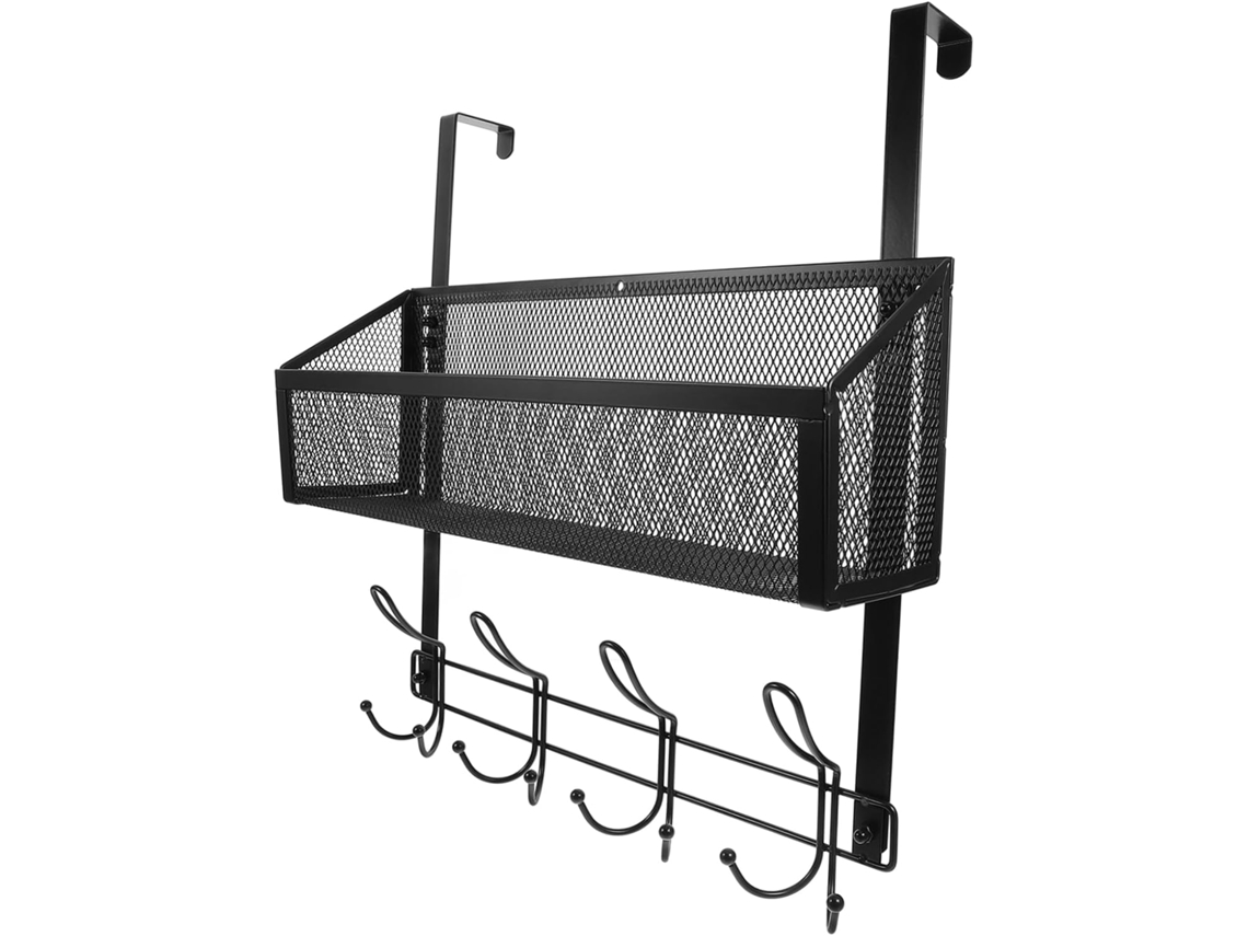 Prateleira de Armazenamento Suspensa para Porta, Ideal para Cozinha, Banheiro e Quarto Organizador Prático com Ganchos. SFUSHOS
