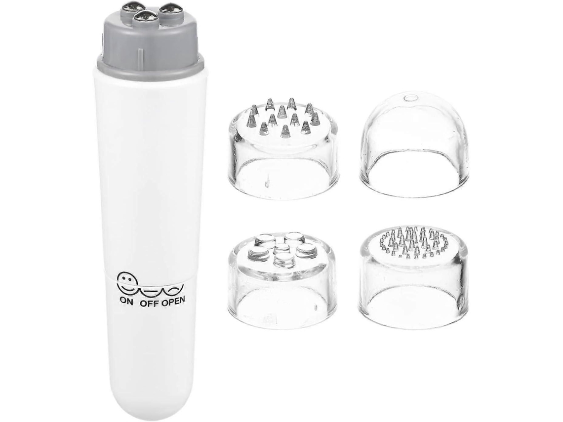 Mini Massageador Facial Elétrico 4 em 1 com Acupressão para Alívio da Dor . Pilhas Não Incluídas. GOKOCO (branco)