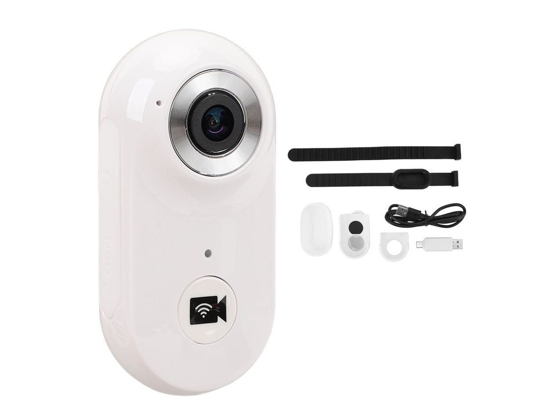 Câmara Colar Para Mascotas 1080p Inalâmbrica Antishake Deportiva Clip Para Cães Gatos Interior Exterior Branco
