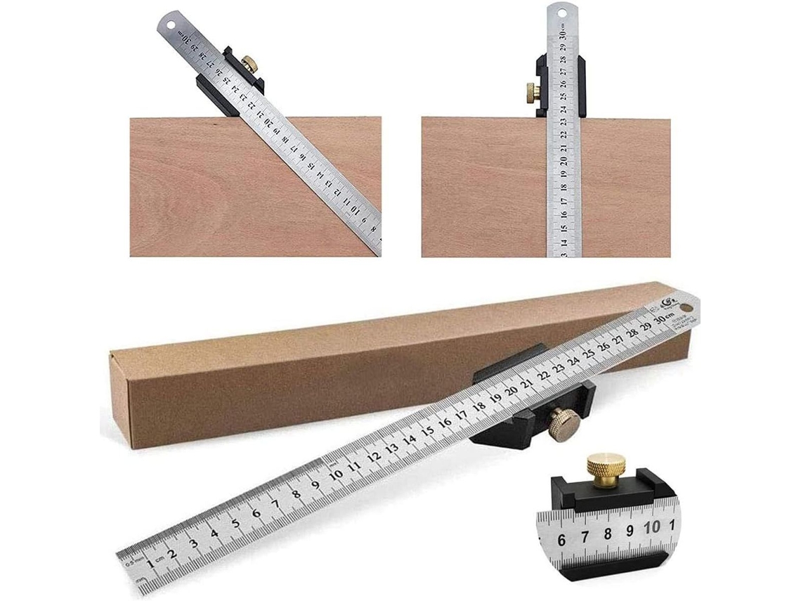 Régua De Marcação Para Madeira, Riscador De Carpinteiro, Régua De Metal Para Carpinteiro, Régua Klb