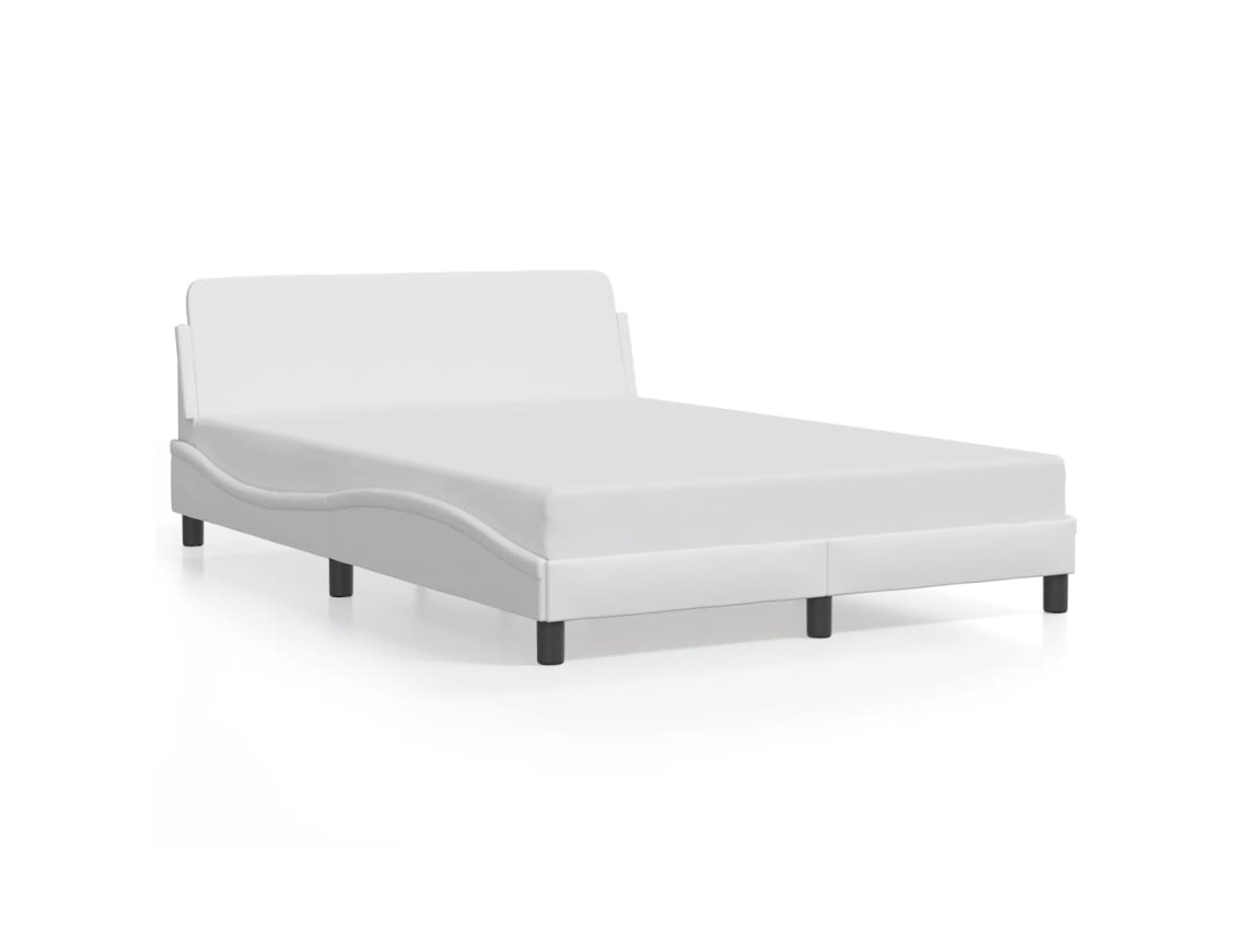 Bed Frame, Bed Frames Vidaxl Branco Couro Artificial (120 X 200 Cm)