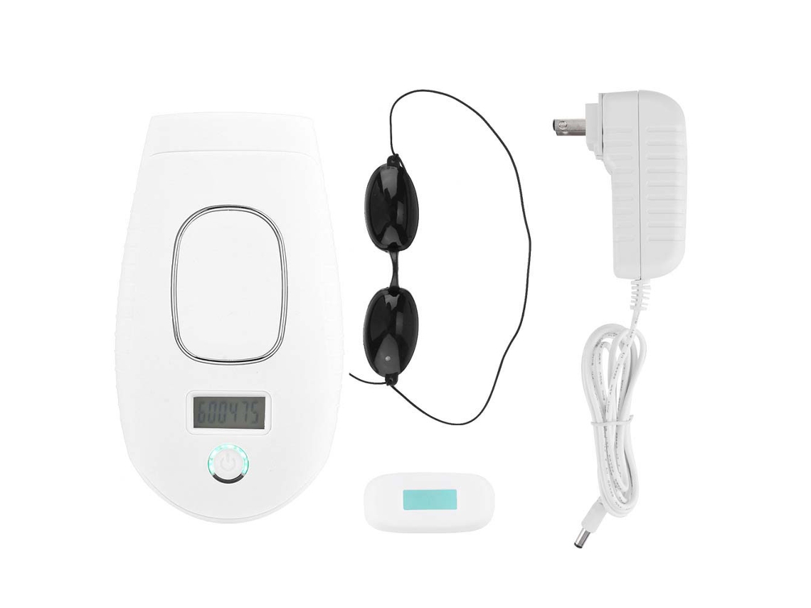Mini máquina portátil indolor de depilação a laser para corpo e axilas, modelo 2026, removedor permanente de pelos, branca.