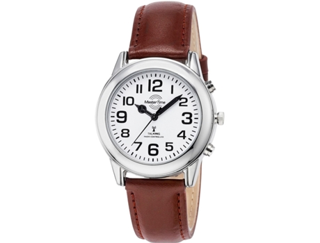 Relógio masculino marrom couro real Mtga-10806-12L MASTER TIME