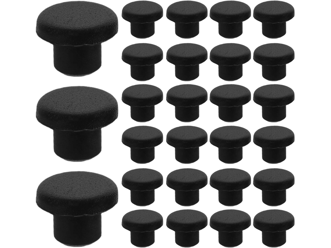 Lifkome Tampões De Silicone Pretos 3, 0mm Para Orifícios, 100-unidades, Tampas Para Parafusos De Armários E Prateleiras