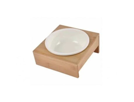 Comedouro de Bambu e Cerâmica Simples LOVE STORY 20 cm
