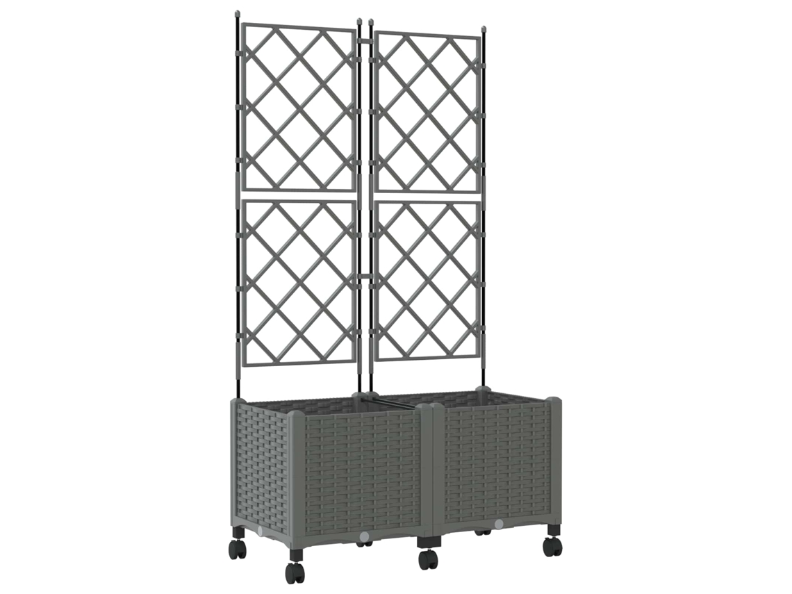 Conjunto 2 Vaso De Jardim Vidaxl Cinzento-claro Polipropileno (80 X 40 X 149 Cm)