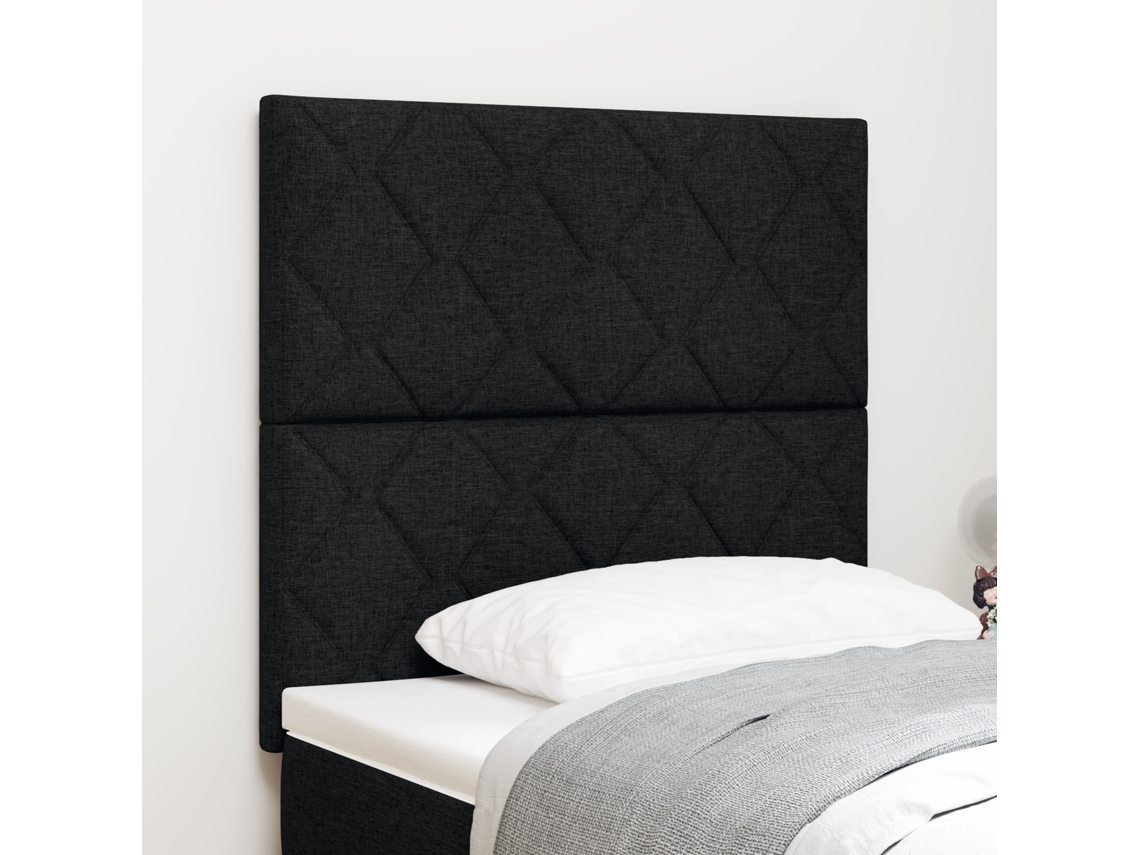 Cabecero de tela con diseño de bloques de diamante negro de 100 cm