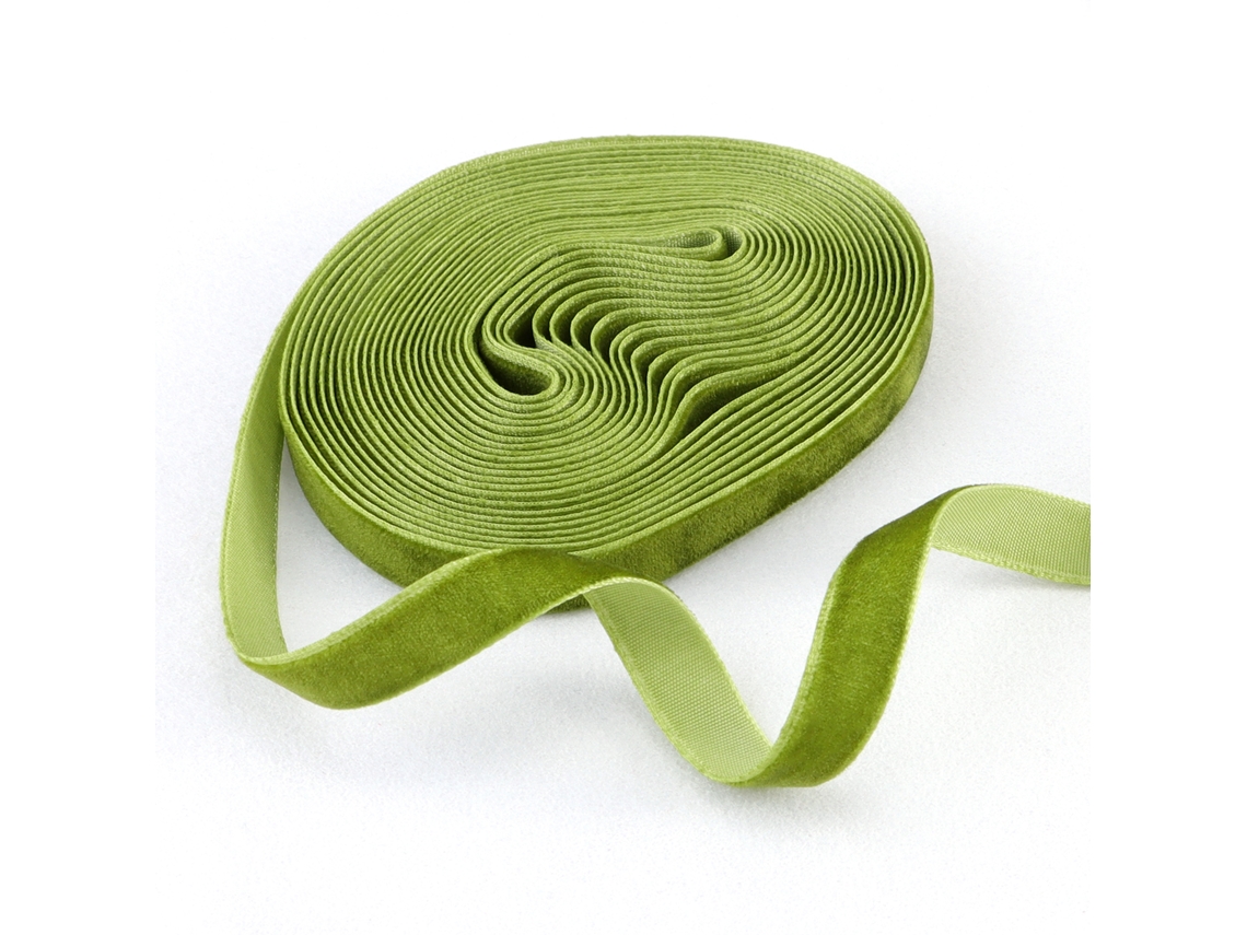 Fita de Veludo Natalina de 5 Jardas Fita Vintage Ideal para Embalagens de Natal e Casamento. MDUG (verde oliva, 25 Mm)