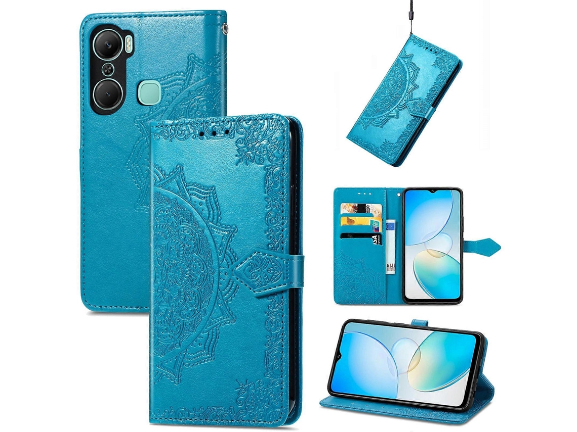 Capa De Celular Em Couro Com Estampa De Flor Mandala Para Infinix Hot 12 Pro