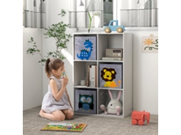 Estante De Armazenamento Para Crianças, Cubos, Gavetas, Mdf, Proteção Anti-tombos, Branco