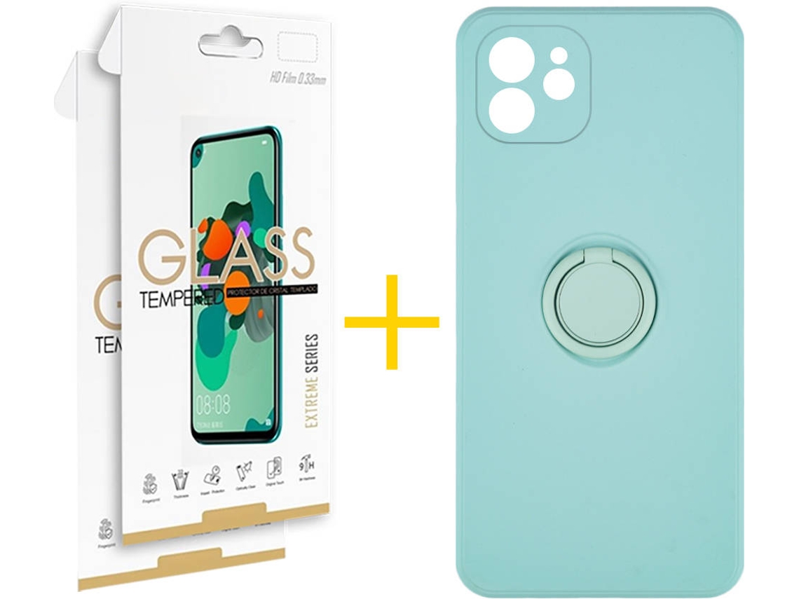 Capa + 2 Películas para iPhone 12 SKYHE Verde Água