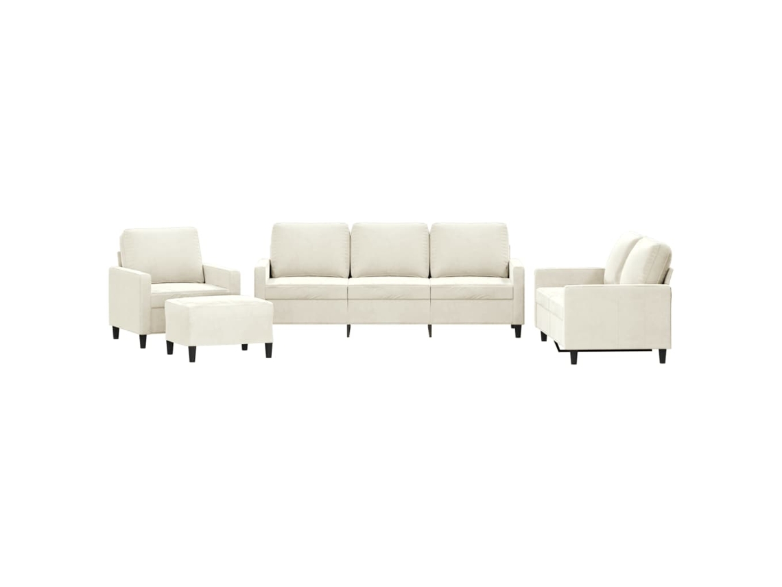 Sofa Set, Sofa Sets Vidaxl Creme Veludo (n/a)