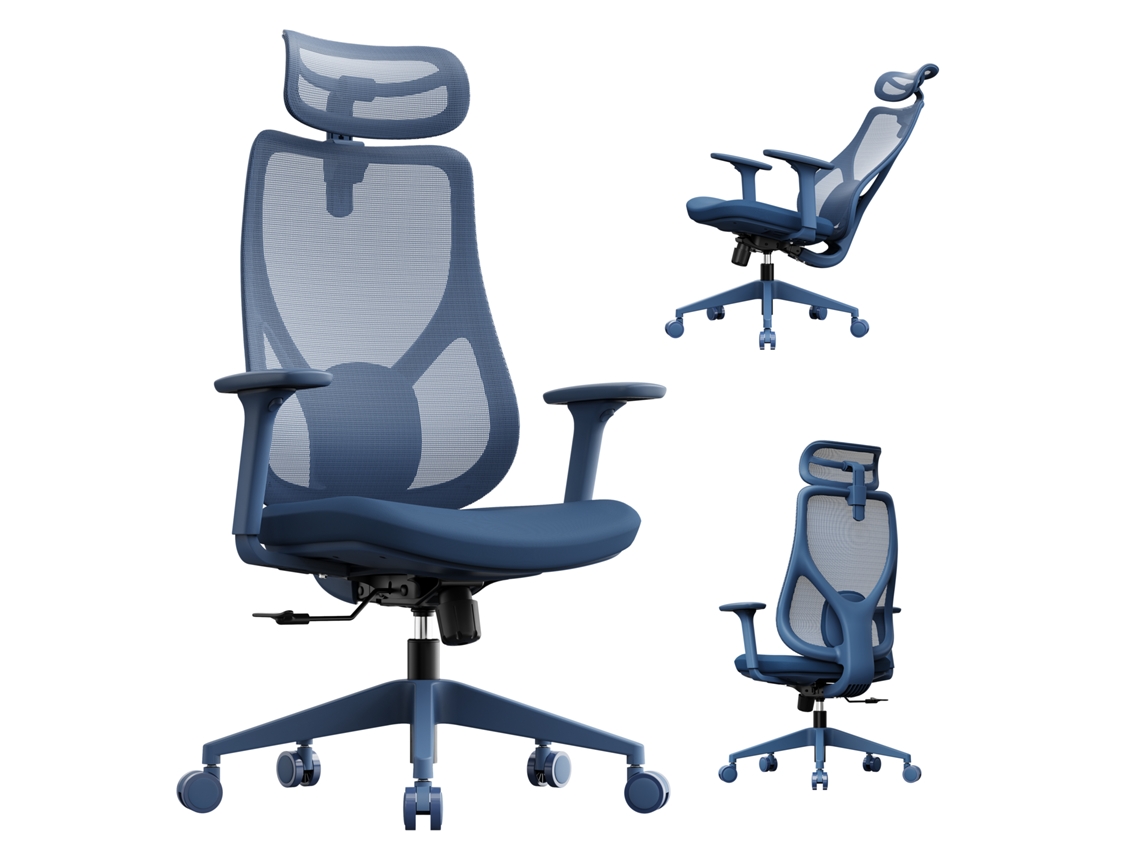 Cadeira De Escritório Sense7 Moyo Ergonómica Ajustável Azul