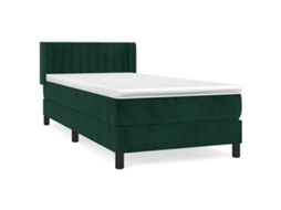 Cama com Molas/colchão 80x200 Cm Veludo Verde escuro MAISON EXCLUSIVE