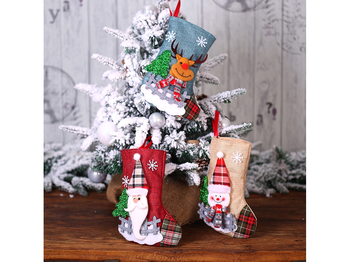 Adorno de Natal Boneca Criativa Saco Presentes Meia Natal
