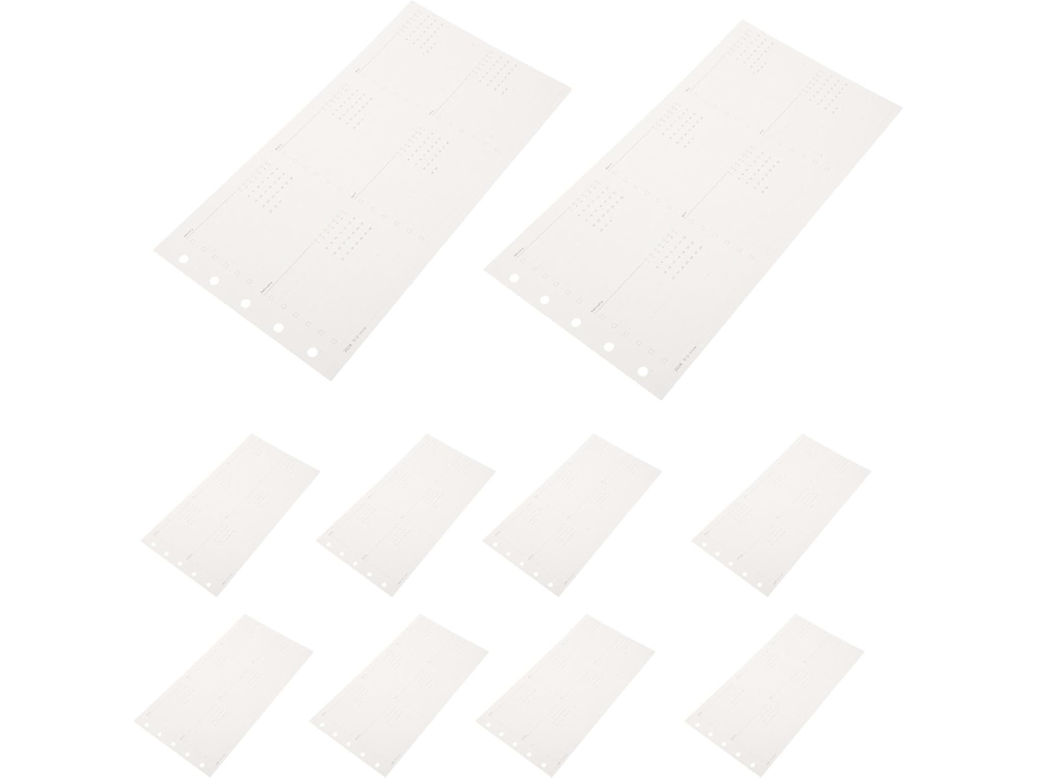 Refil de papel perfurado com 5 furos para agenda 2026, 20 folhas brancas, sistema de armazenamento versátil