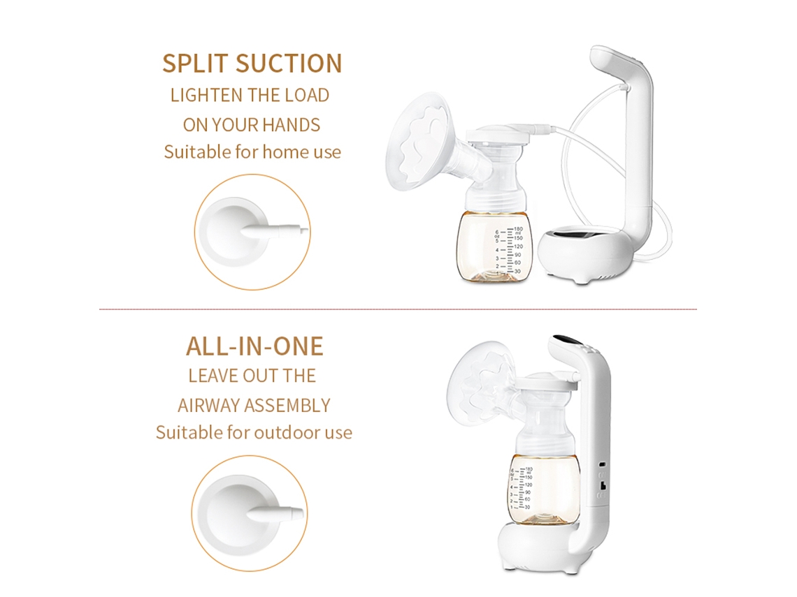 Mali bomba de Leite Elétrica Portátil 3 Modos 9 Níveis Sucção Aquecimento 45℃ Silicone Pp 180ml