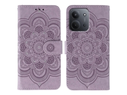Capa Tkdaddy Para Xiaomi Redmi 15c 4g (global) (171 Mm) / Poco C85 4g Com Decoração De Strass, Couro Sintético, Estampa De Mandala, Capa De Celular Co